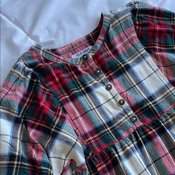 Old Navy Plaid Kids Dress - Red, Green, White - Picture 2 of 3